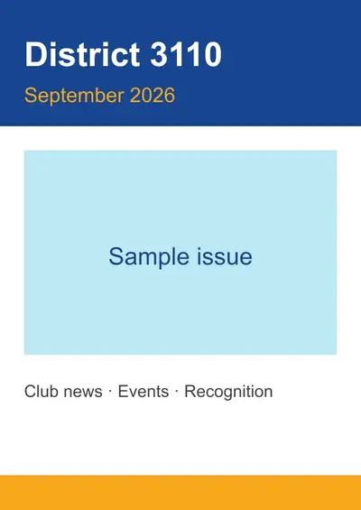 Cover of District 3110 News – September 2026 (sample)